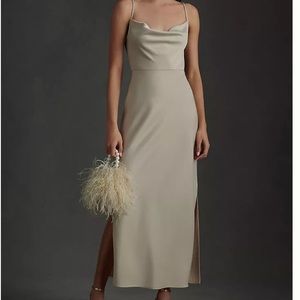 BHLDN Cali Satin Champagne Size 10